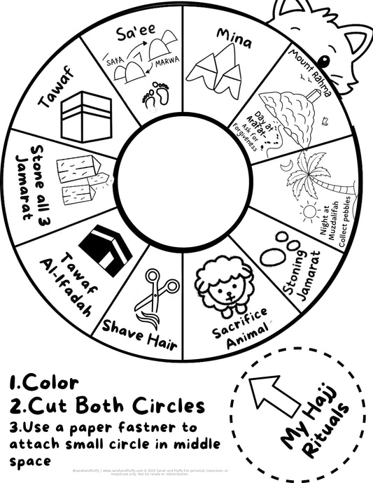 FREE Hajj Rituals Coloring Wheel – Printable